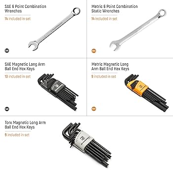 GEARWRENCH コンビネーションレンチ６本セット GEARWRENCH 59 Piece 6 Point Combination Wrench and Hex Key